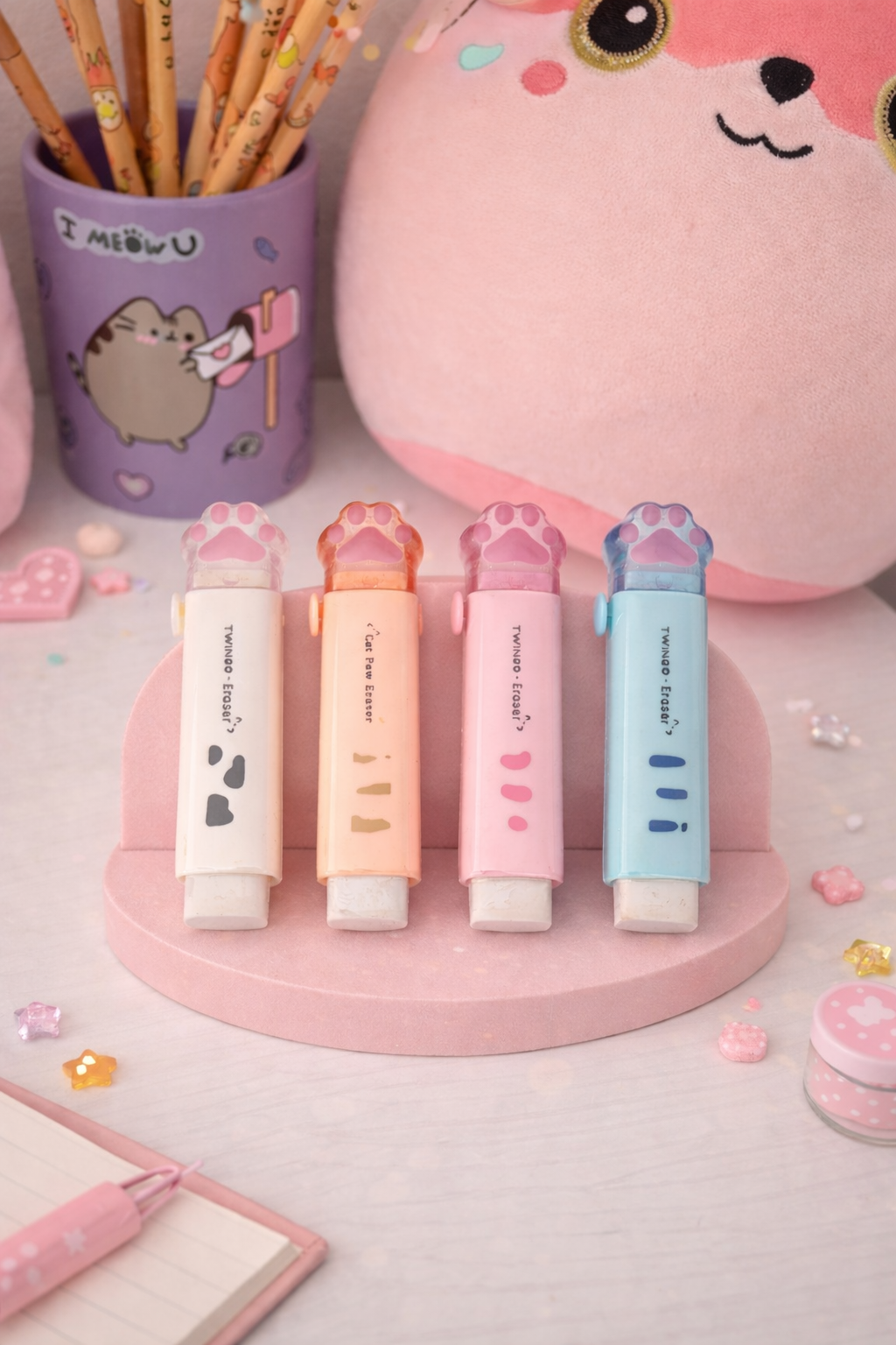 Gomme rétractable patte de chat kawaii vue de côté – Mimisu
