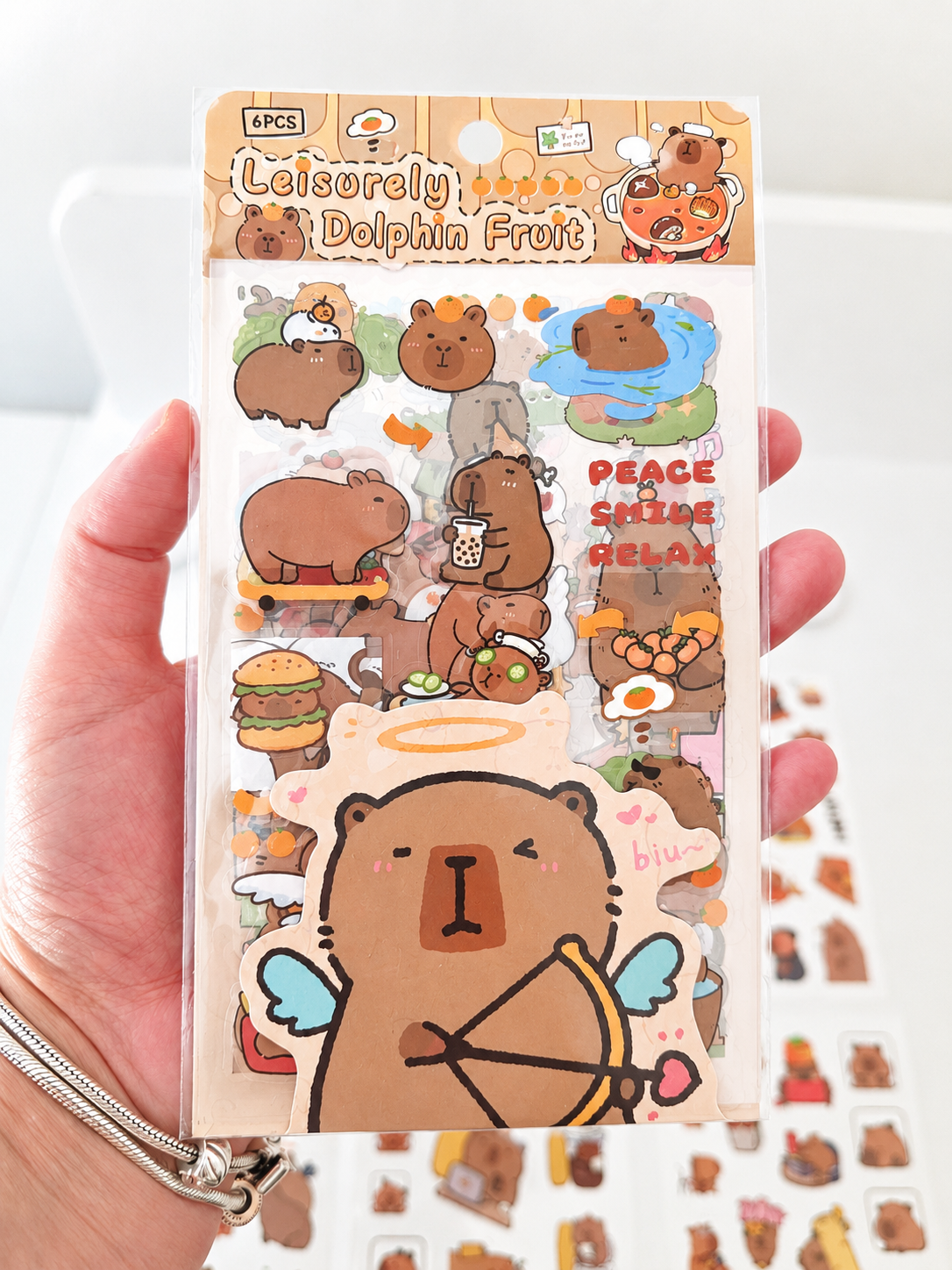 Stickers kawaii Capybara pack 6 planches vue de face – Mimisu
