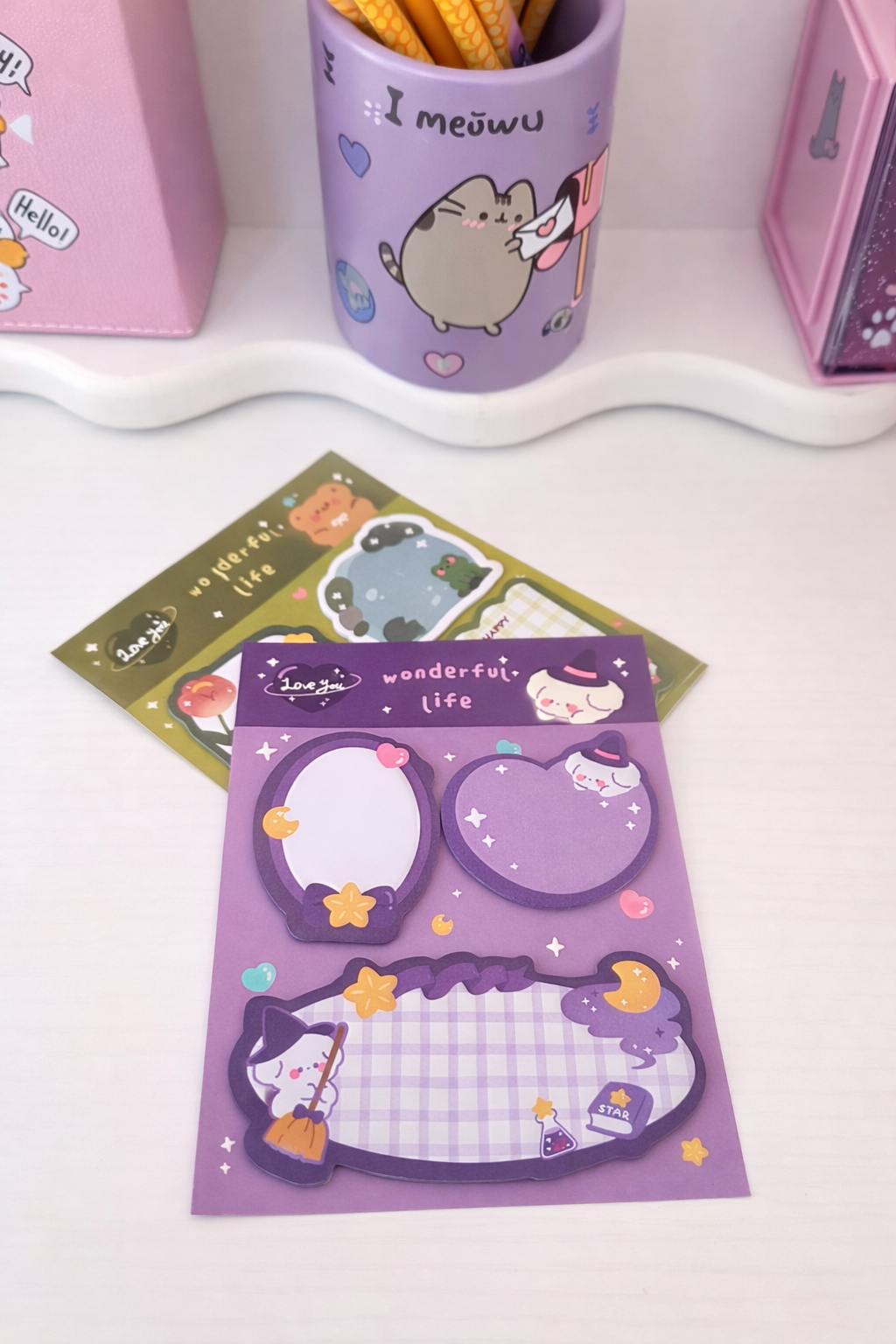 Post-its kawaii colorés et mignons vue de face – Mimisu

