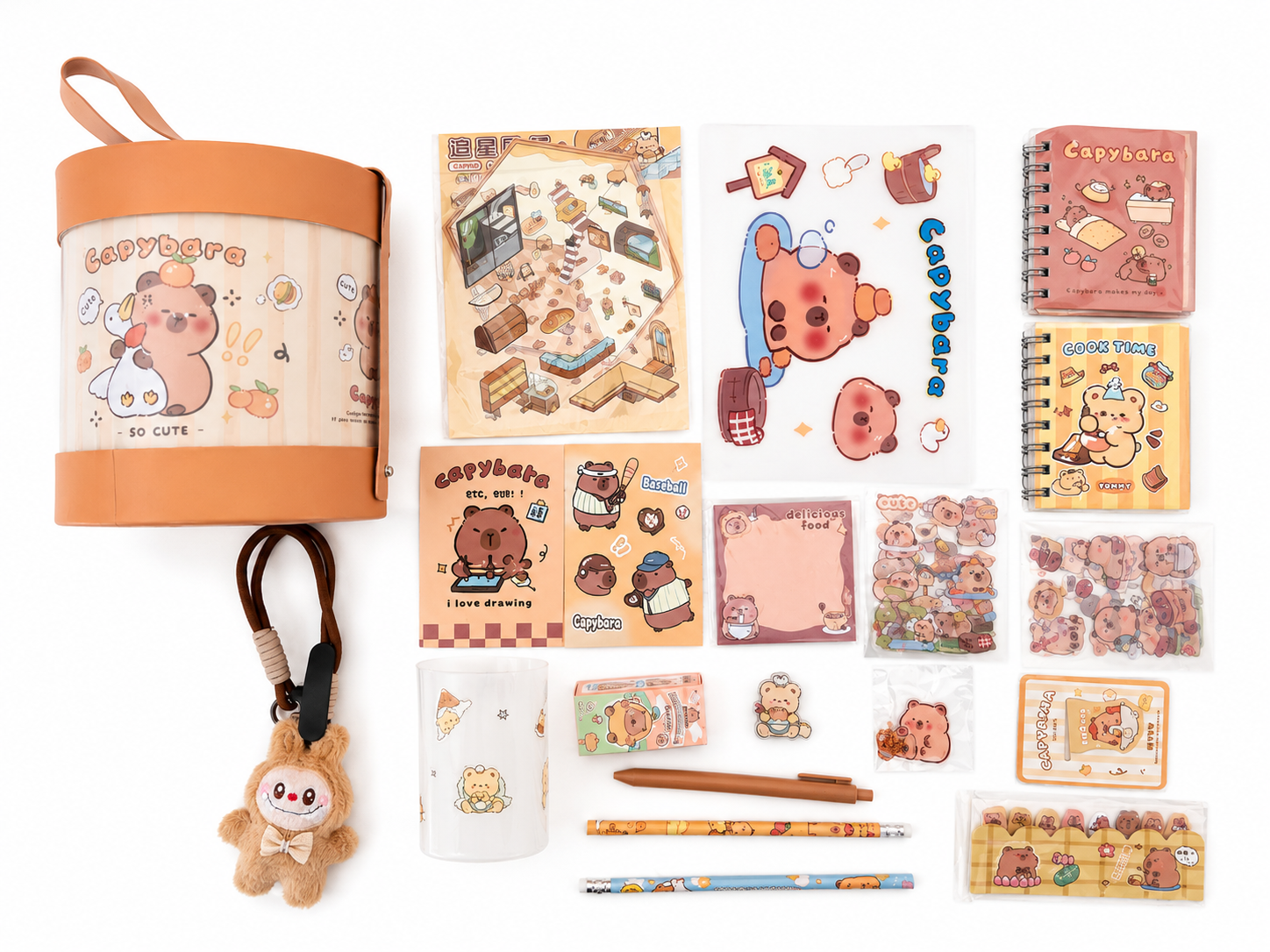 Coffret cylindrique kawaii Capybara édition premium détail finition élégante – Mimisu
