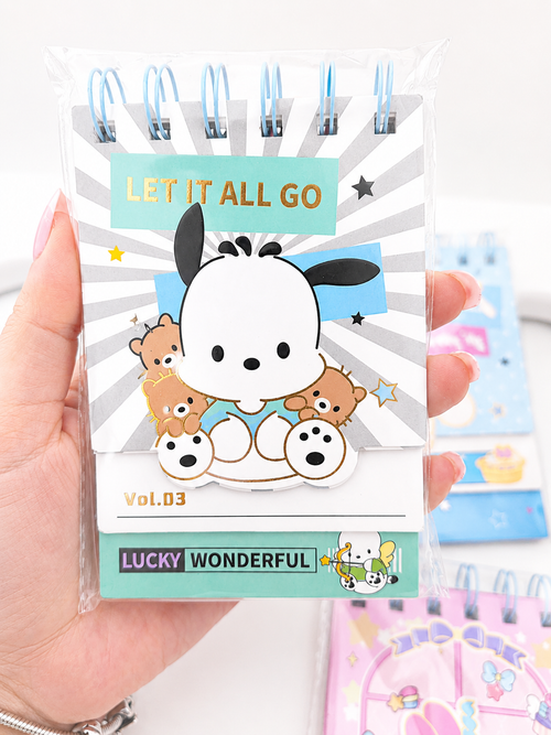 Carnet spirale kawaii Kuromi ouvert pour montrer les pages intérieures – Mimisu
