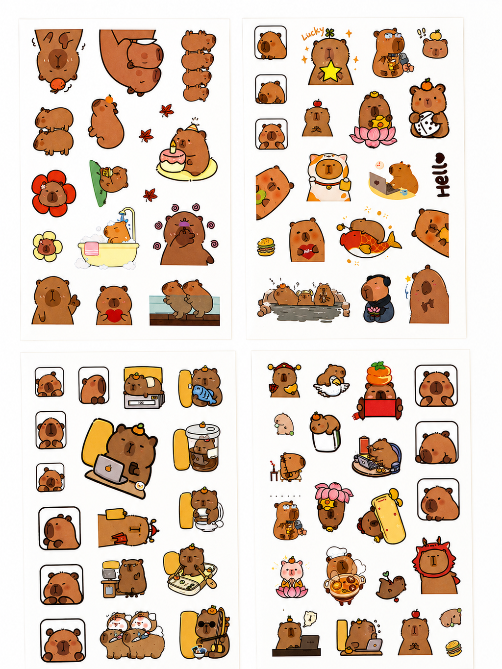 Stickers kawaii Capybara tenus en main pour montrer la taille – Mimisu
