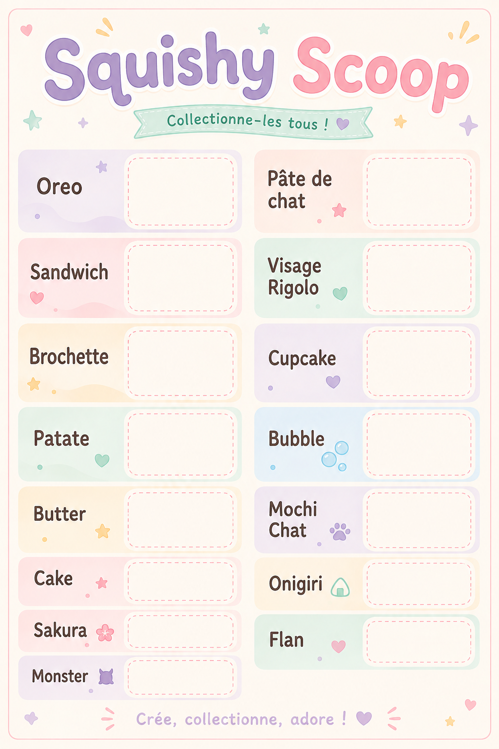 Squishy Scoop Mimisu - pioche mystère de 6 squishies kawaii à collectionner, livraison point relais offerte