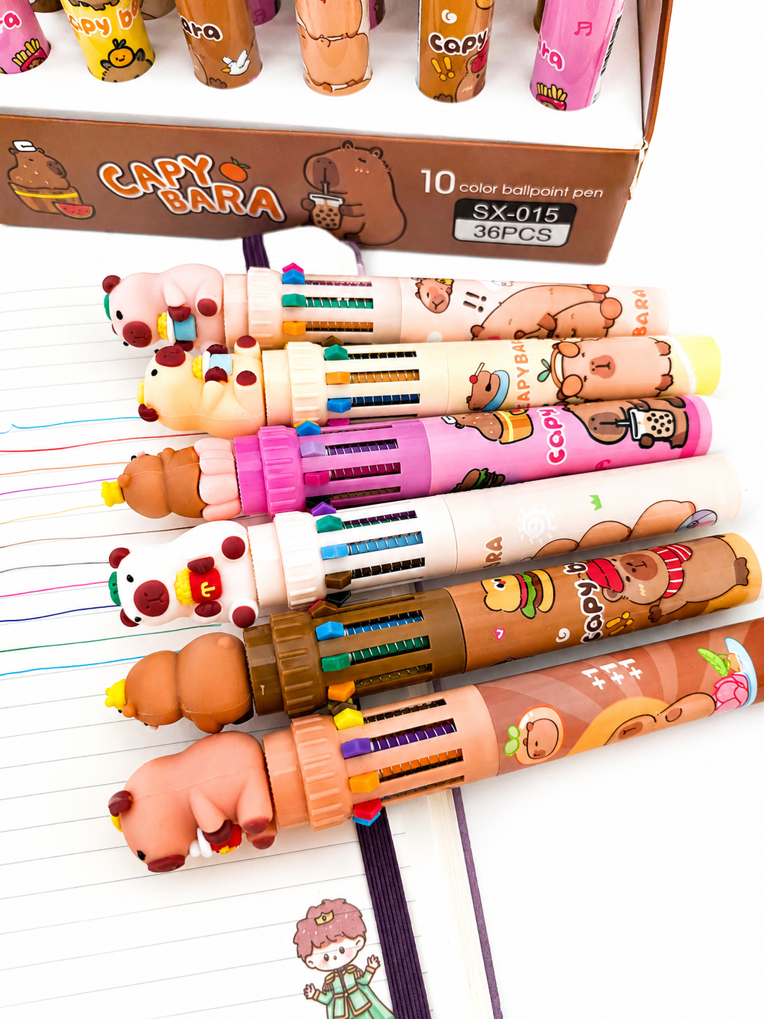 Stylo bille 10 couleurs Capybara 🐾