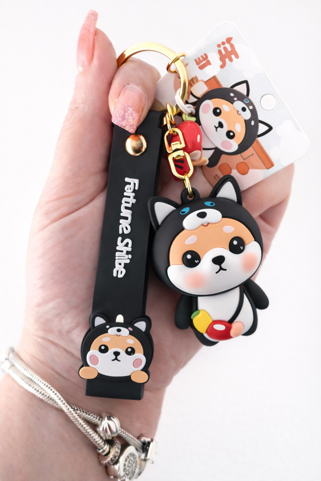Porte-clé kawaii Shiba Inu lapin accroché à un sac – Mimisu
