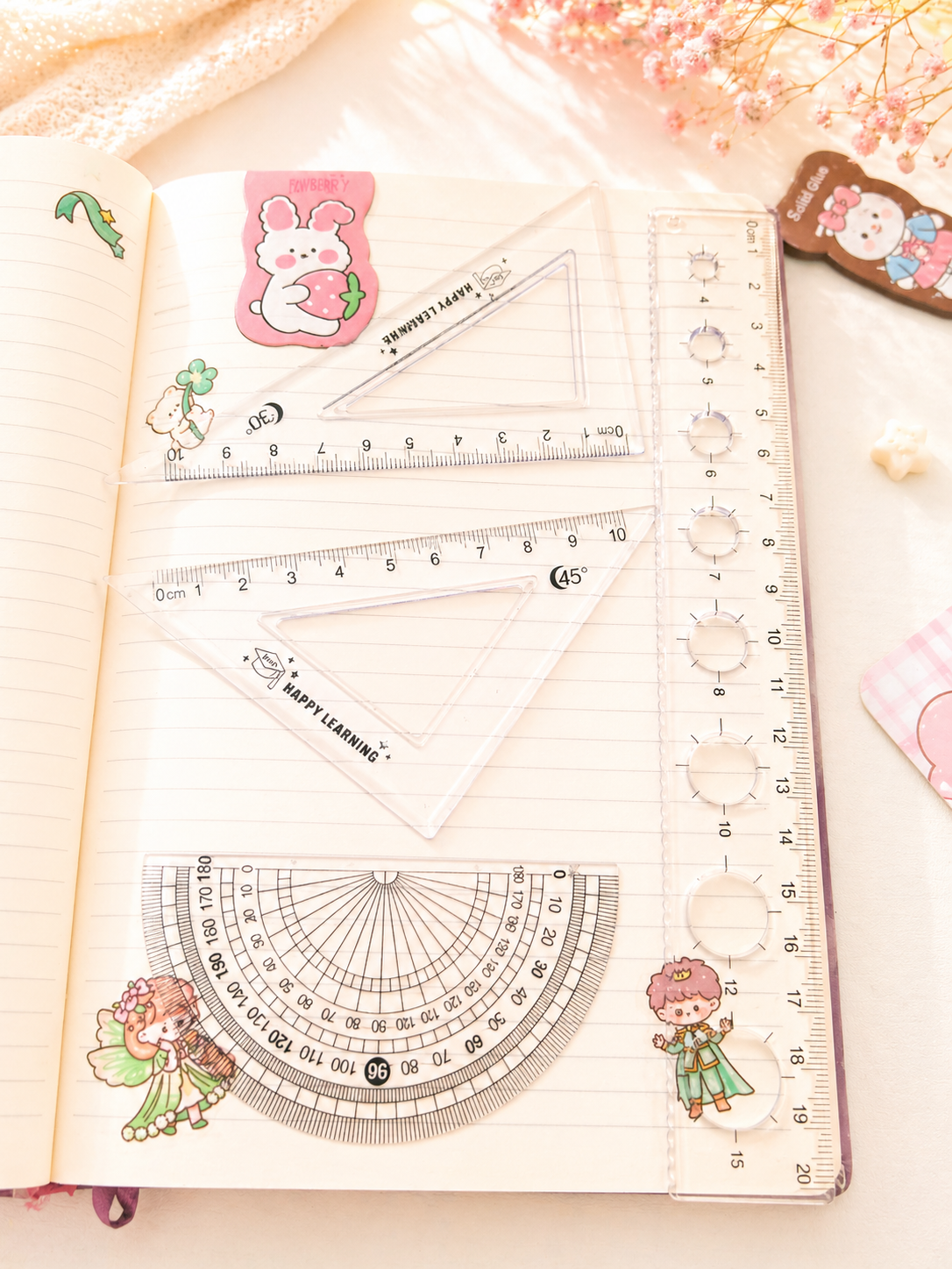Set de règles kawaii Capybara sur fond blanc – Mimisu
