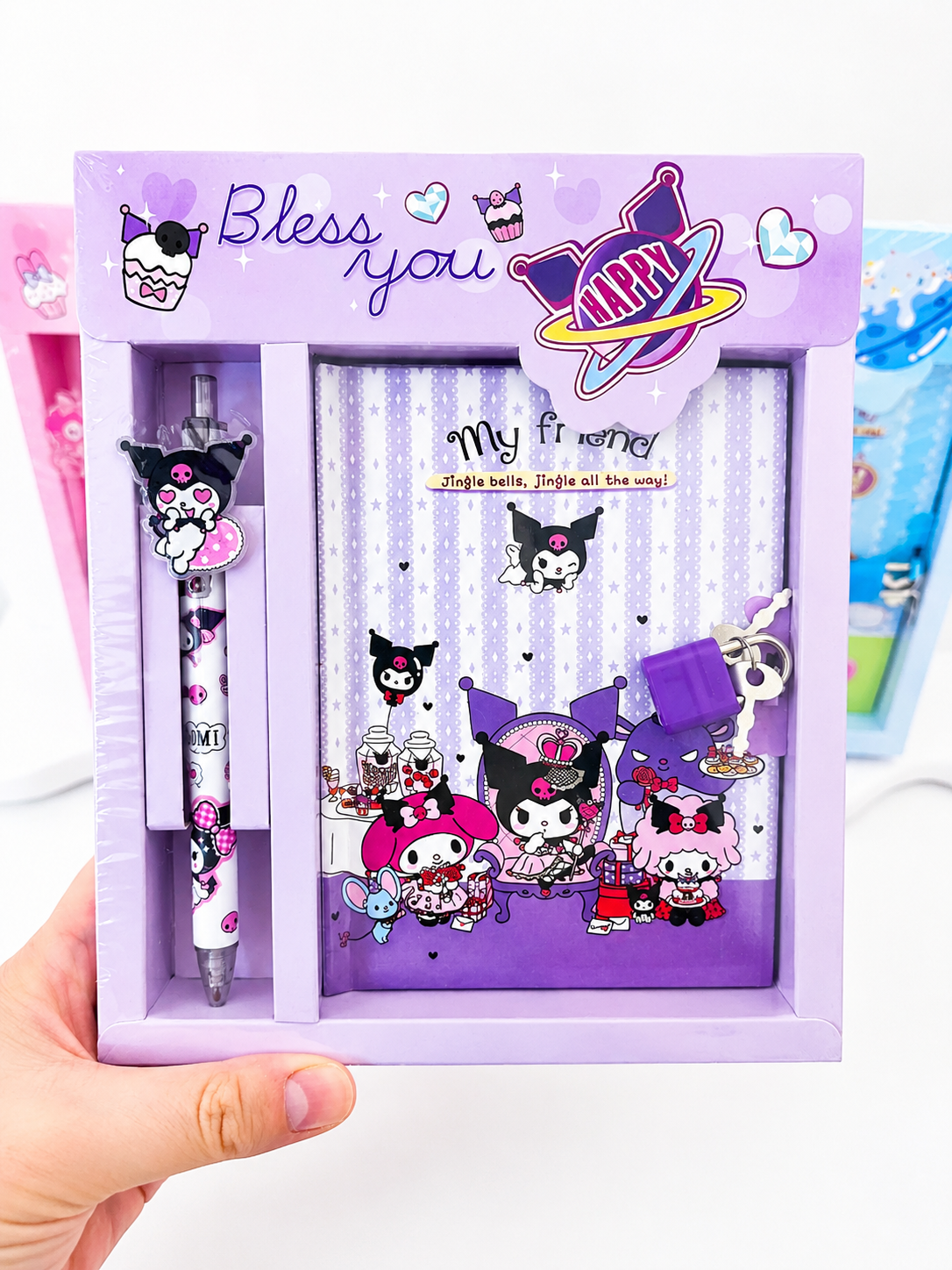 Coffret journal intime kawaii Sanrio emballage cadeau sur fond blanc – Mimisu
