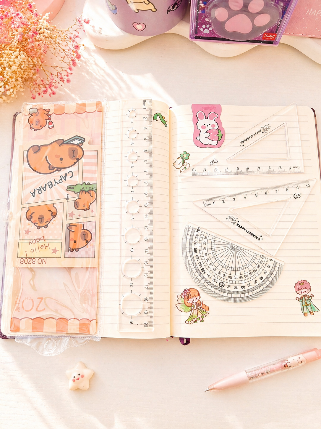 Set de règles kawaii Capybara emballage cadeau original – Mimisu
