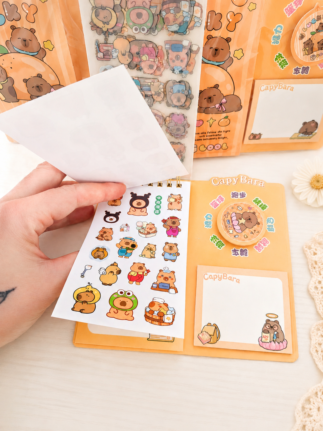 Bloc-notes 3 en 1 kawaii Capybara vue de face – Mimisu
