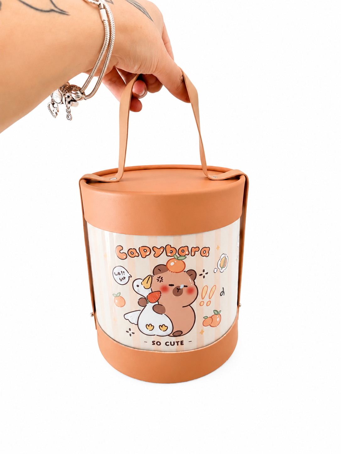 Coffret cylindrique kawaii Capybara édition premium vue de face – Mimisu
