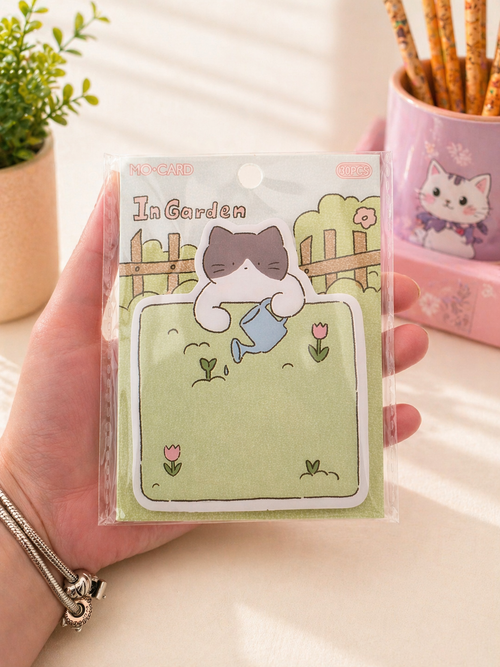 Bloc-notes kawaii chat MO·CARD ouvert pour montrer les feuilles colorées – Mimisu
