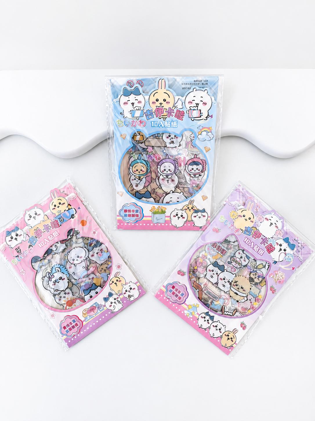 Stickers Chiikawa kawaii 10 feuilles vue de face pack complet – Mimisu
