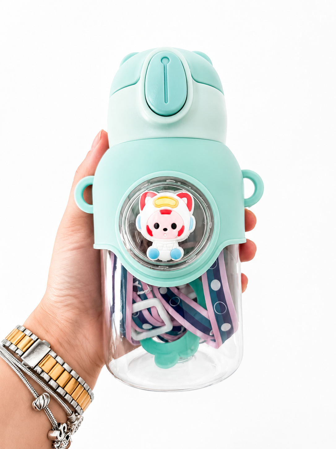 Gourde kawaii chat 600ml vue de côté profil complet – Mimisu
