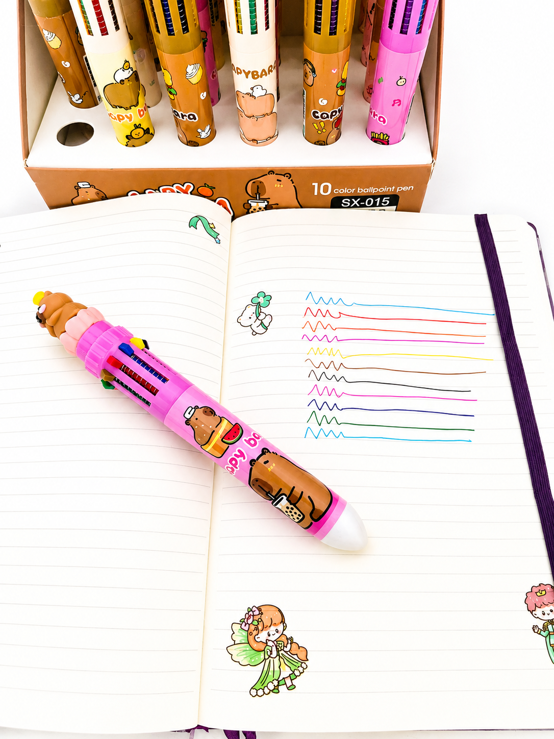Stylo bille 10 couleurs Capybara 🐾