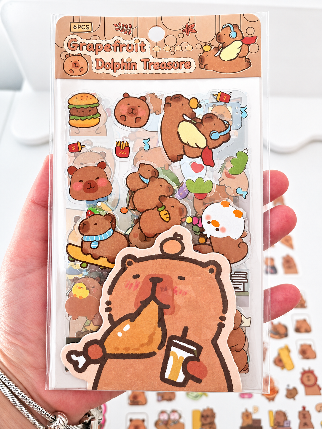 Stickers kawaii Capybara détail designs mignons et colorés – Mimisu
