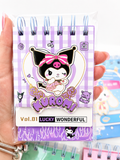 Carnet spirale kawaii Kuromi détail couverture illustration gothique mignonne – Mimisu
