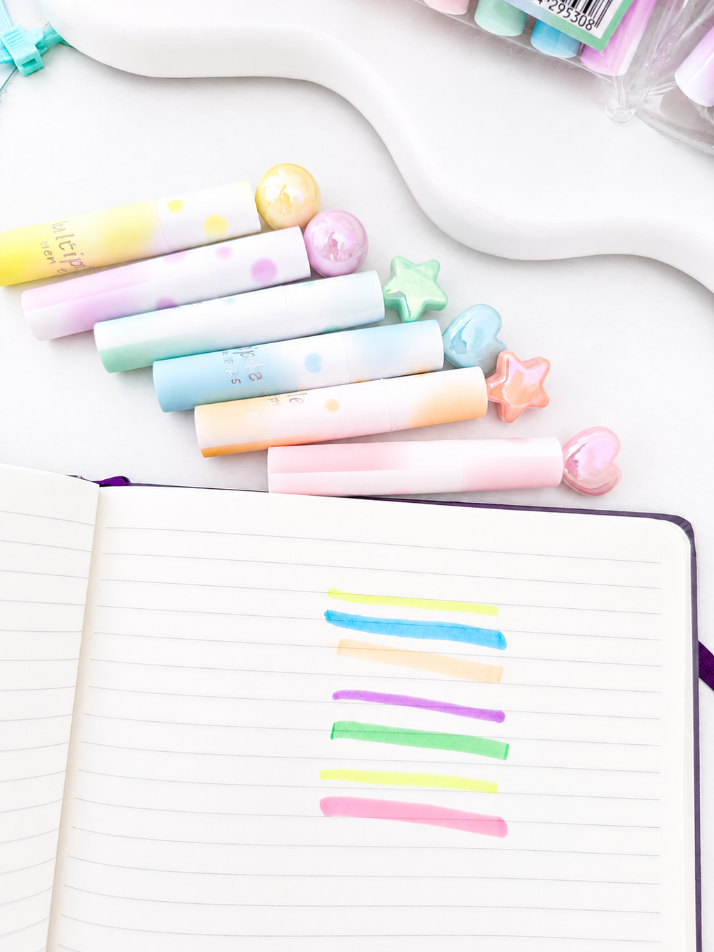 Set de 6 Surligneurs Kawaii Pastel