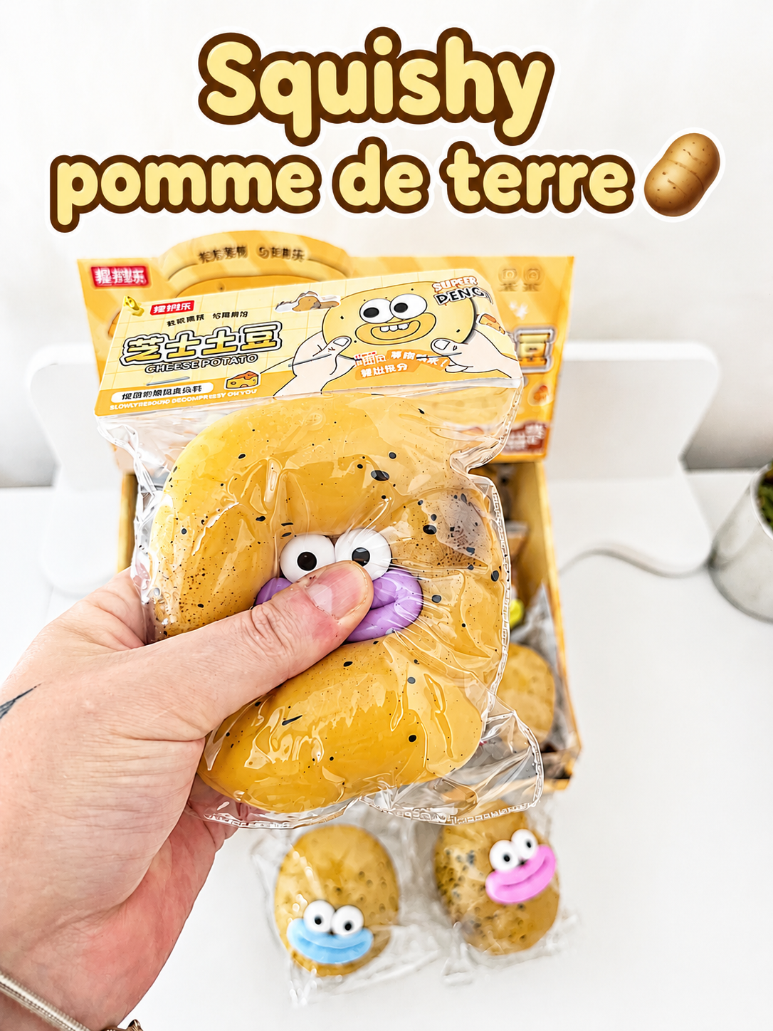 Squishy Cheese Potato Kawaii 🥔🧀 – Jouet Anti-Stress Patate Fromage
