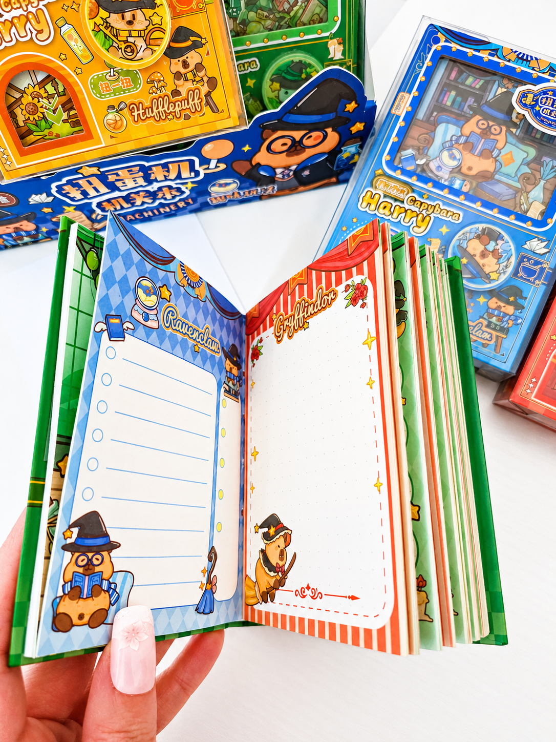 Mini carnet kawaii Capybara Harry vue de côté épaisseur – Mimisu
